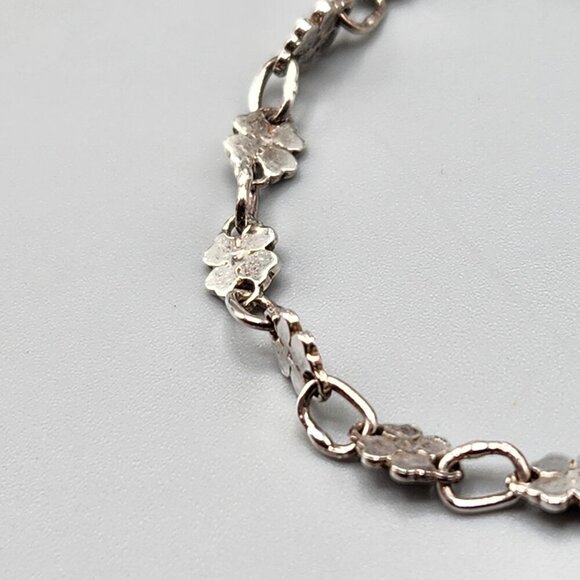 Sterling Silver Four Leaf Clover Child's Chain Bracelet Luck of the Irish - Picture 3 of 11